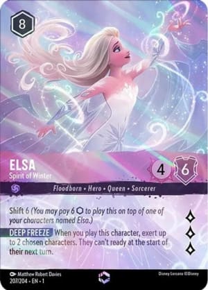 Elsa Spirit of Winter Alternate Art in Disney Lorcana